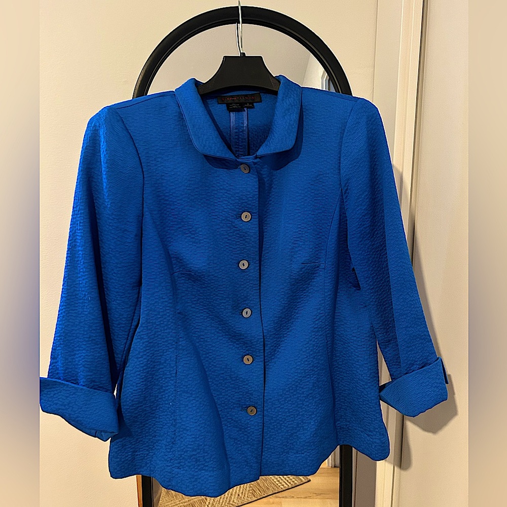 Nina Mclemore Cobalt Blue Shirt Jacket in Size 4